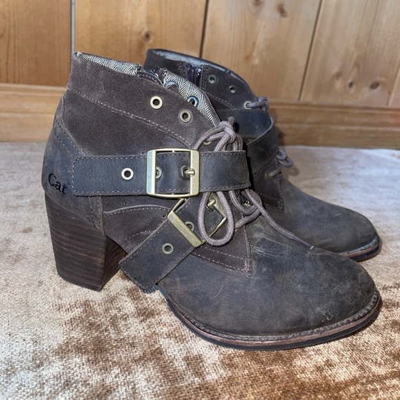 Caterpillar Shoes - CAT Briony Waterproof Leather Ankle Boots – Seal Brown